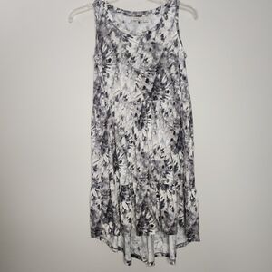 Logo Abstract Tiered Overdized Midi Dress Lagenlook